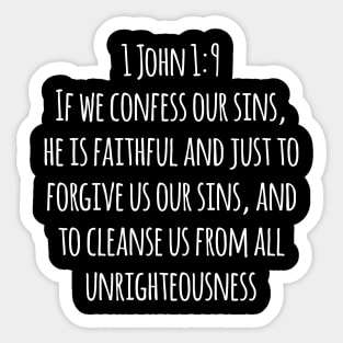 1 John 1:9 King James Version (KJV) Bible Verse Typography Sticker